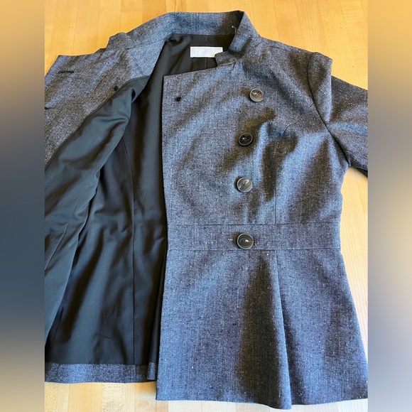 Badgley Mischka Military Style Fitted Blazer Wool & Silk Blend - Picture 8 of 16